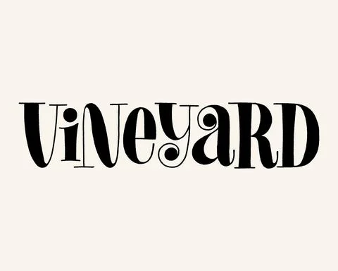 Vineyard Hand Lettering Stock Illustration