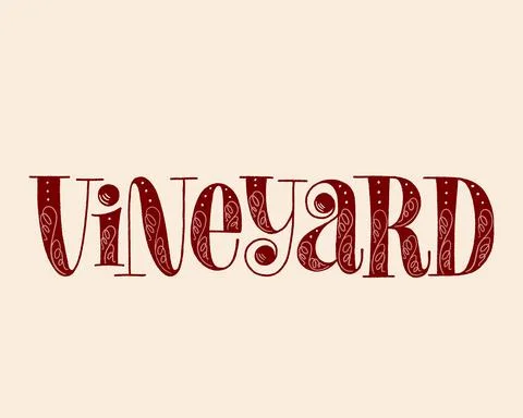 Vineyard Hand Lettering Stock Illustration