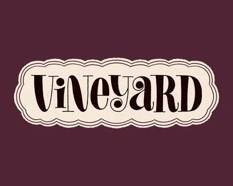 Vineyard Hand Lettering Stock Illustration