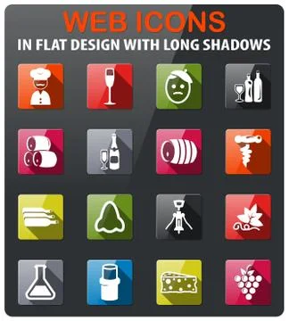 Vineyard icon set Stock Illustration