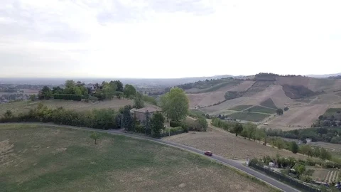 Vineyards in the mountains with on a car Video stock 84673575