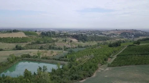 Vineyards in the mountains with a view of the city Video stock 84656281