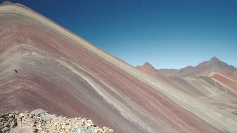 Vinicunca or Winikunka, a mountain in the Andes of Peru. Stock Footage 162907856