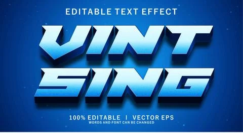 Vint sign 3d vector text effect with modern style design Stock Illustration