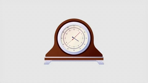 Vintage 12-Hour Clock Motion Graphics: Captivating Animated Timepieces Stockbeeldmateriaal 276683166