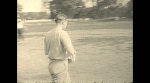 Vintage 16mm film, 1925, US Roaring 20s, baseball people b-roll #2 Stock Footage