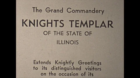 Vintage 16mm film, 1937 Chicago, Knights Templar title card Stock Footage