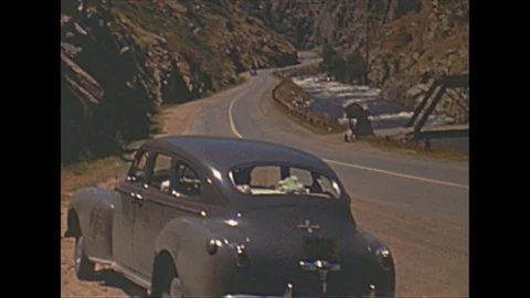 Vintage 16mm film, 1940 Colorado Rockies scenery tourist trip #2 Stock Footage
