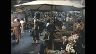 Vintage 16Mm Film, 1955, Italy Rome, The Market Stock Footage