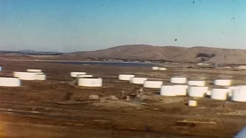 Vintage 1950s View over wing of small plane. 8mm home video. Stock Footage 279860649