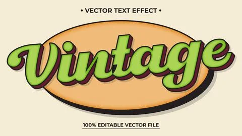 Vintage 3d editable text effect Green retro style effect 스톡 일러스트