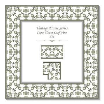Vintage 3D frame of Cross Clover Leaf Vine Illustrazione stock