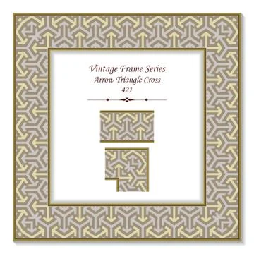 Vintage 3D frame of Geometry Arrow Triangle Cross Stock Illustration