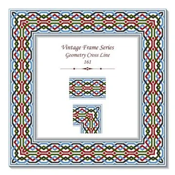 Vintage 3D frame of Geometry Cross Line Stock Illustration