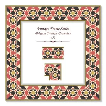 Vintage 3D frame of Star Polygon Triangle Cross Geometry Stock Illustration
