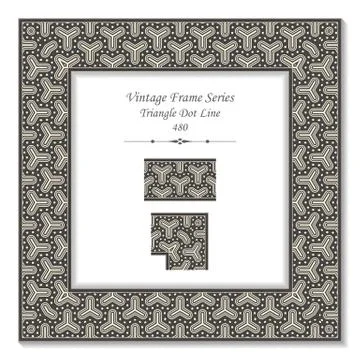 Vintage 3D frame of Triangle Dot Line Stock Illustration