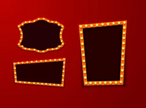 Vintage 3d light retro frames. Vector Illustration Stock-Illustration