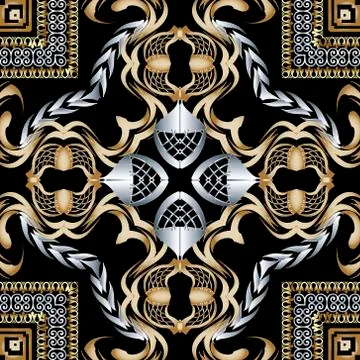 Vintage 3d vector seamless pattern. Geometric ornamental colorful background Ilustración de archivo