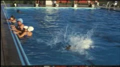 Vintage 8 Mm Film Children Swimming Stock Footage Video (100% Royalty-free)  3394775