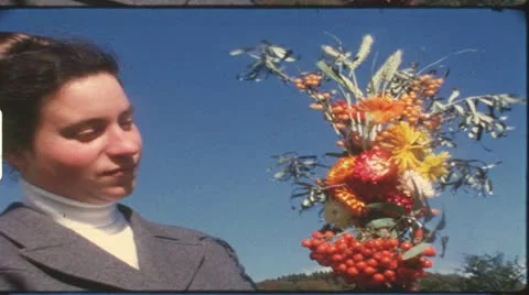Vintage 8 mm film: Rural thanksgiving, Germany, 1960s Stock Footage