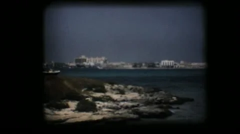 Vintage 8mm. Bay in the Mediterranean Stock Footage