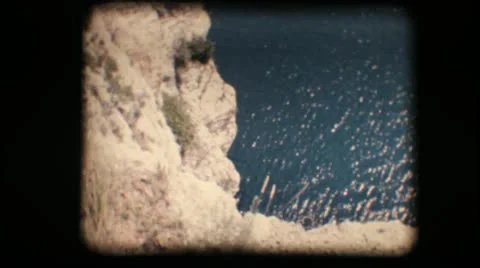 Vintage 8mm. Cliffs on a lake Video stock 18152257