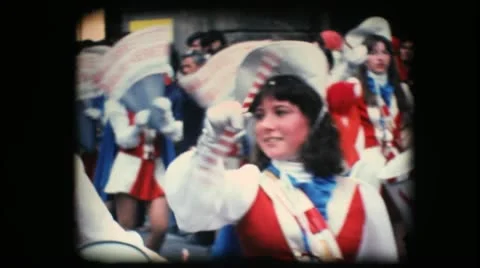 Vintage 8mm. Festive parade Stock Footage