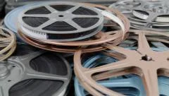 Vintage 8mm Film Reels and Cans, Stock Video