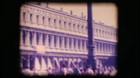 Vintage 8mm. St. Mark's square in Venice Stock Footage 12652950