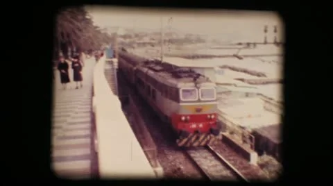 Vintage 8mm. Train passing Stock Footage 18174838