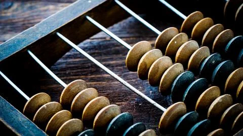 Vintage abacus close up in Stock Photos