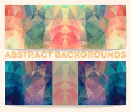 Vintage abstract background triangle set. Stock Illustration