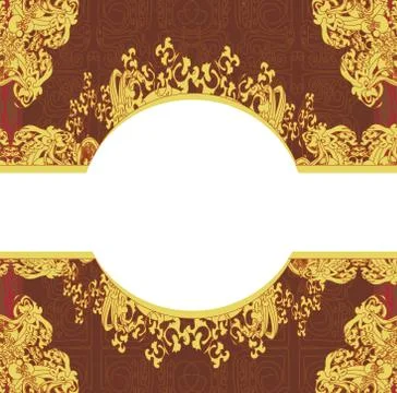 Vintage abstract card, elegant frame 库存插图