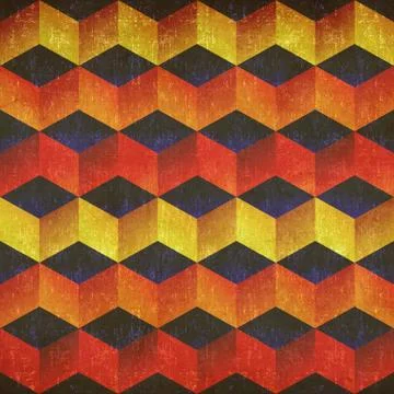 Vintage abstract cube colorful pattern イラスト素材