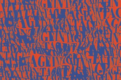 Vintage Abstract pattern with alphabets, wall graffiti background, Blue and Red Stock Illustration