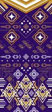 Vintage abstract pattern batik style fabric イラスト素材