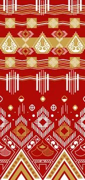 Vintage abstract pattern batik style design Stock Illustration
