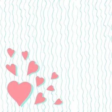 Vintage abstract pattern of hearts. Hand drawn. Valentine's Day Stock Illustration