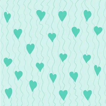 Vintage abstract pattern of hearts. Hand drawn. Valentine's Day 스톡 일러스트