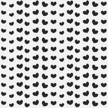 Vintage abstract pattern of hearts. Hand drawn. Valentine's Day Ilustração Stock