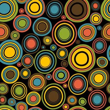 Vintage abstract seamless pattern with circles Illustrazione stock