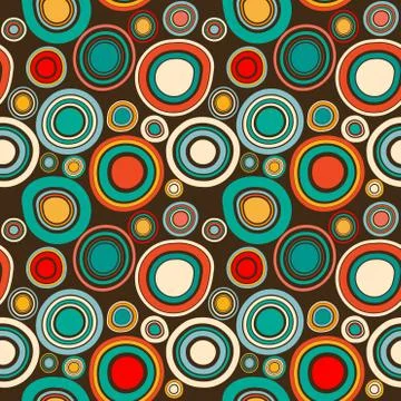 Vintage abstract seamless pattern with round shapes 스톡 일러스트