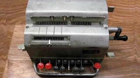  	Vintage adding machine Stock Footage 58892140