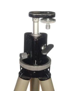 Vintage adjustable camera tripod head, isolated on white. Stock Photos