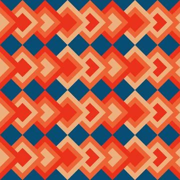 Vintage aestethic pattern with triangles in the style of the 70s and 60 Stock Illustration