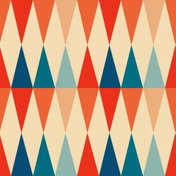 Vintage aesthetic pattern with triangles in the style of the 70s and 60 Stock Illustration