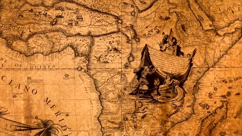 Vintage Africa Map Stock Footage 334062024