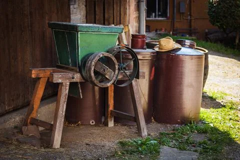 Vintage agricultural objects Stock-Fotos