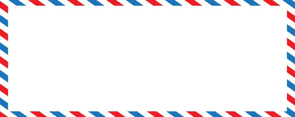 Vintage airmail envelope frame. Empty blank. Retro air mail postcard with d.. Stock-Illustration