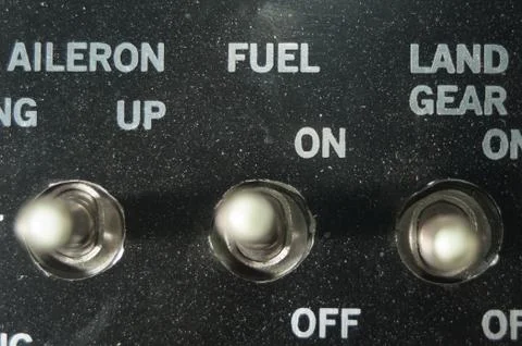 Vintage Airplane Control Panel 스톡 사진